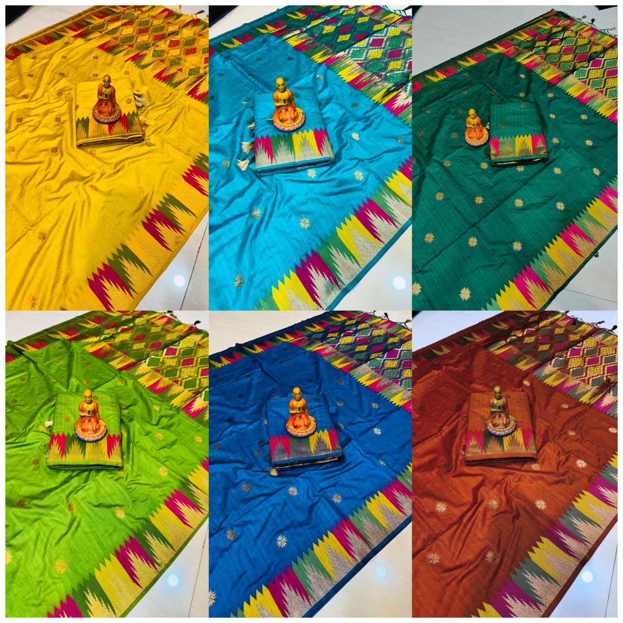 Banarasi Silk Matka Temple Saree