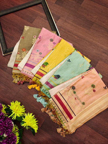 Premium Soft Colourful Muga Cotton Saree
