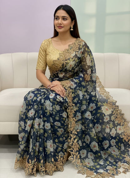 Pure Khadi Organza Saree (D-0311)