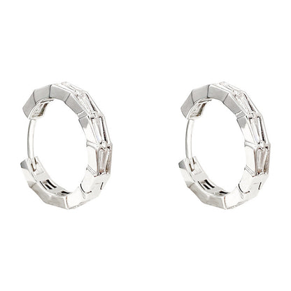 Jewellery Silver Needle Simple Zircon Eardrop Earring