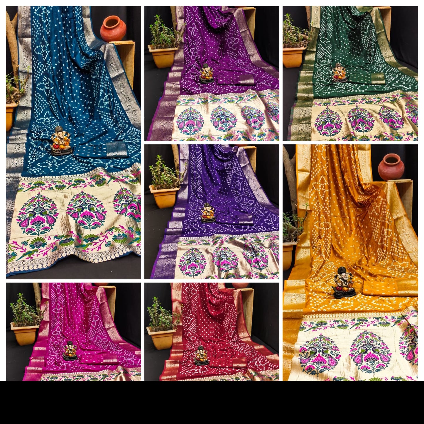 Kanjivaram Border Bandhej Series Saree  (D-1711)