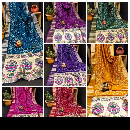 Kanjivaram Border Bandhej Series Saree  (D-1711)