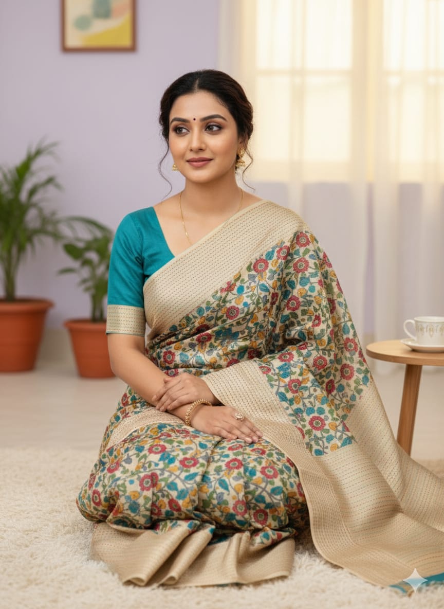 Tassar Katha Silk Saree
