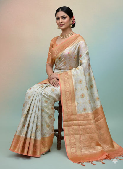 Banarasi Dyeable Semi Dupion Saree