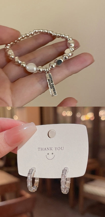 Jewellery Silver Needle Simple Zircon Eardrop Earring