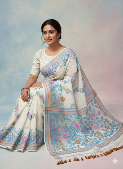 Resham Dhakai Jamdani Saree