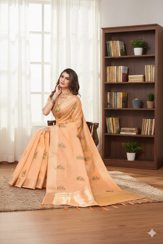 Soft Cotton Linen Silk Saree