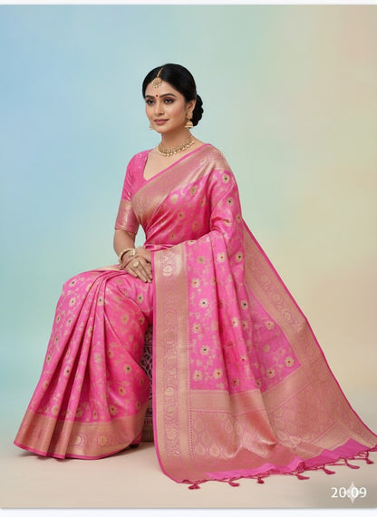 Banarasi Dyeable Semi Dupion Saree