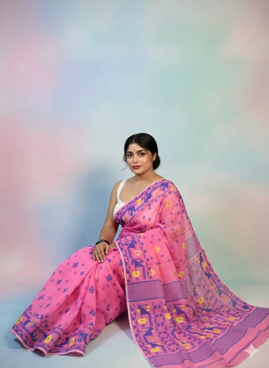 Premium Resham Dhakai Jamdani Saree