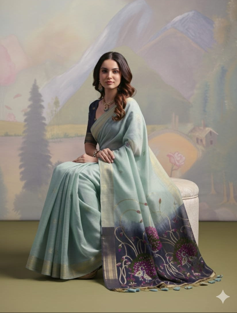 Soft Muga Cotton Saree