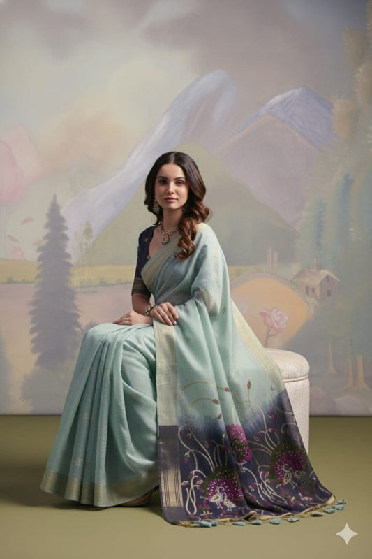 Soft Muga Cotton Saree