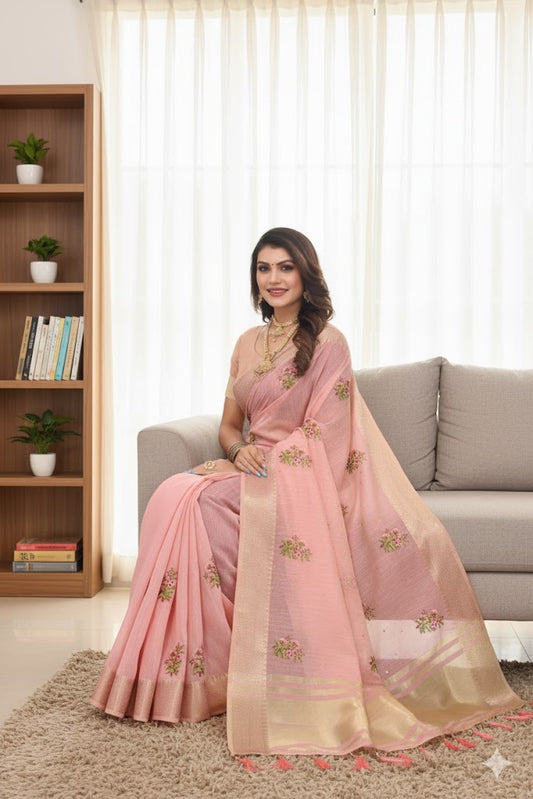 Soft Cotton Linen Silk Saree