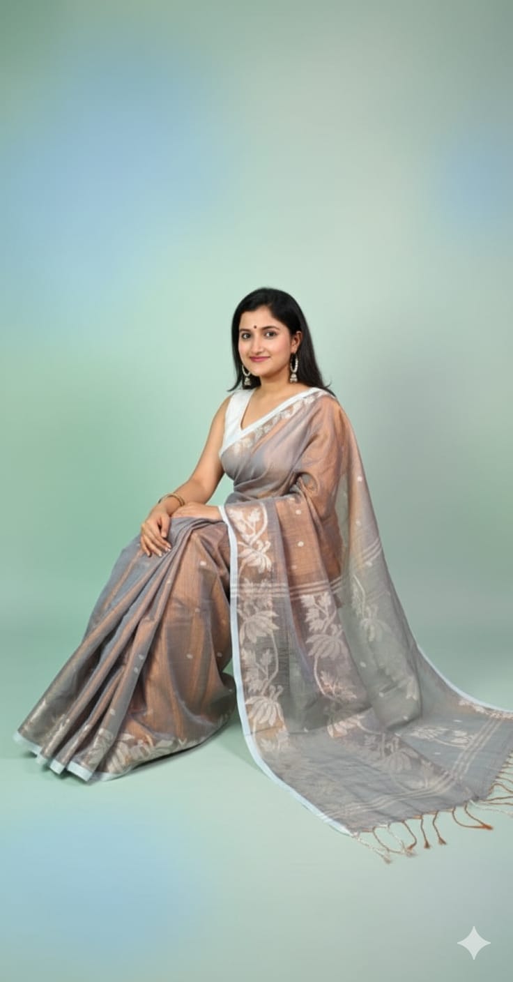 Pure Raga Tissue Jamdani Saree