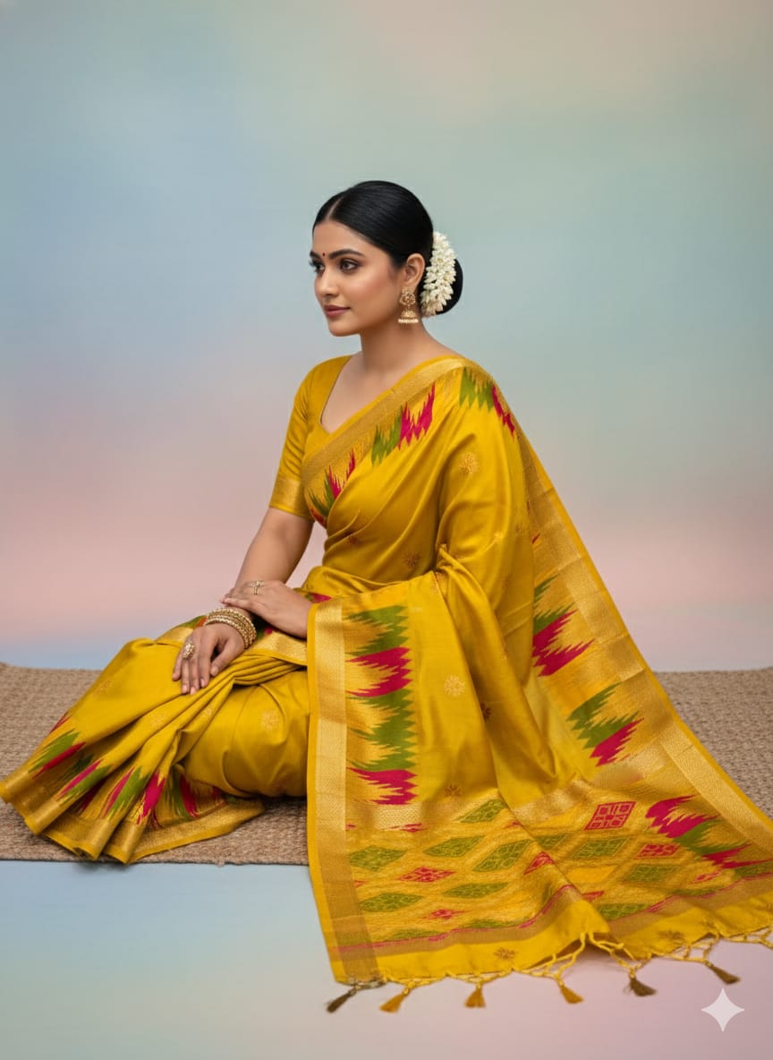 Banarasi Silk Matka Temple Saree
