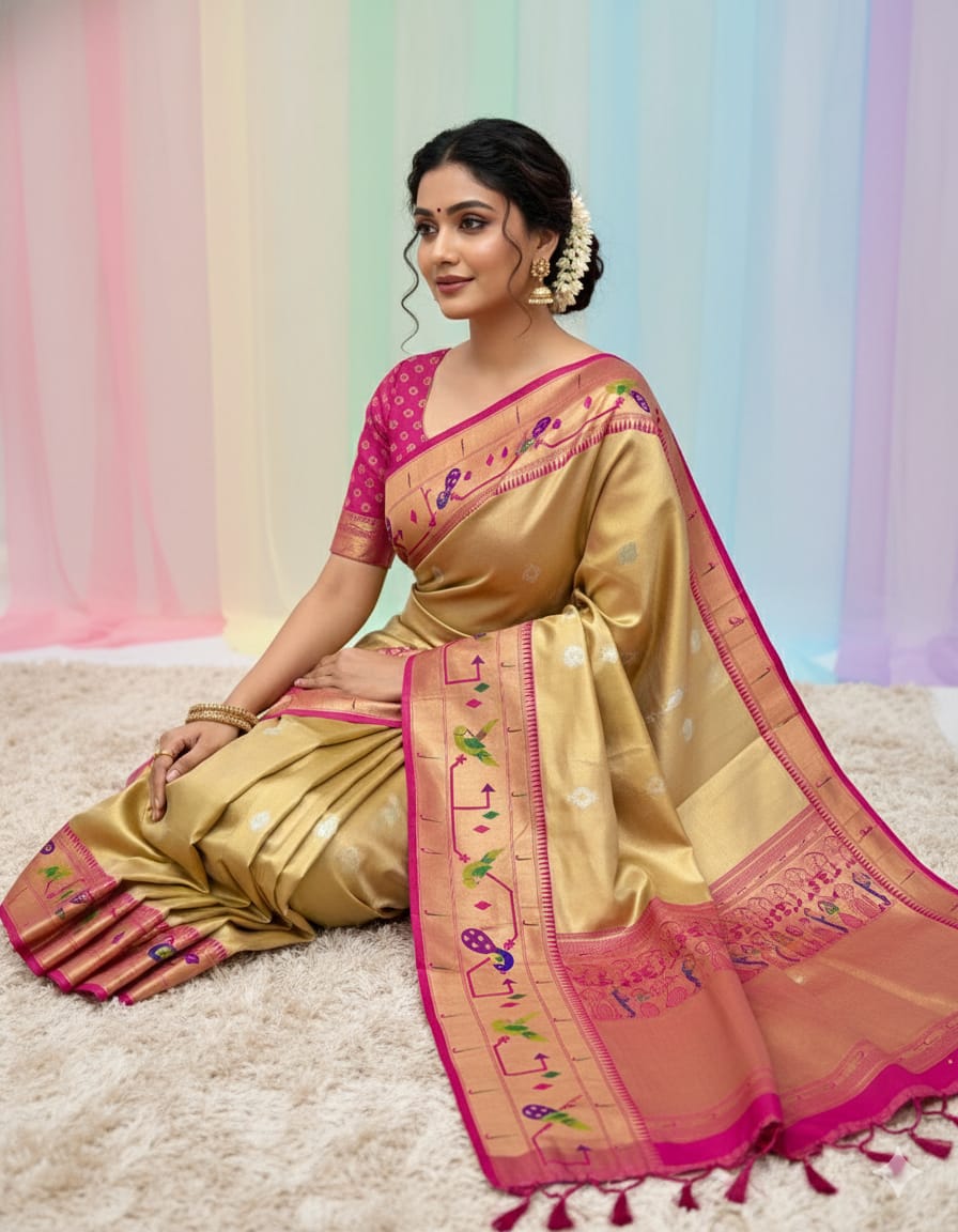 Premium Tissue Paithani Soft Banarsi Saree
