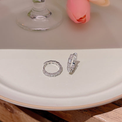 Jewellery Silver Needle Simple Zircon Eardrop Earring