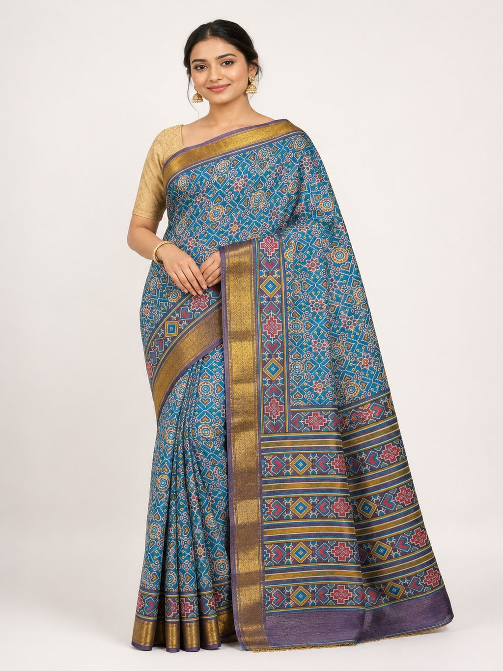 Cotton Silk Saree/Sari Potola Style Partywear Saree