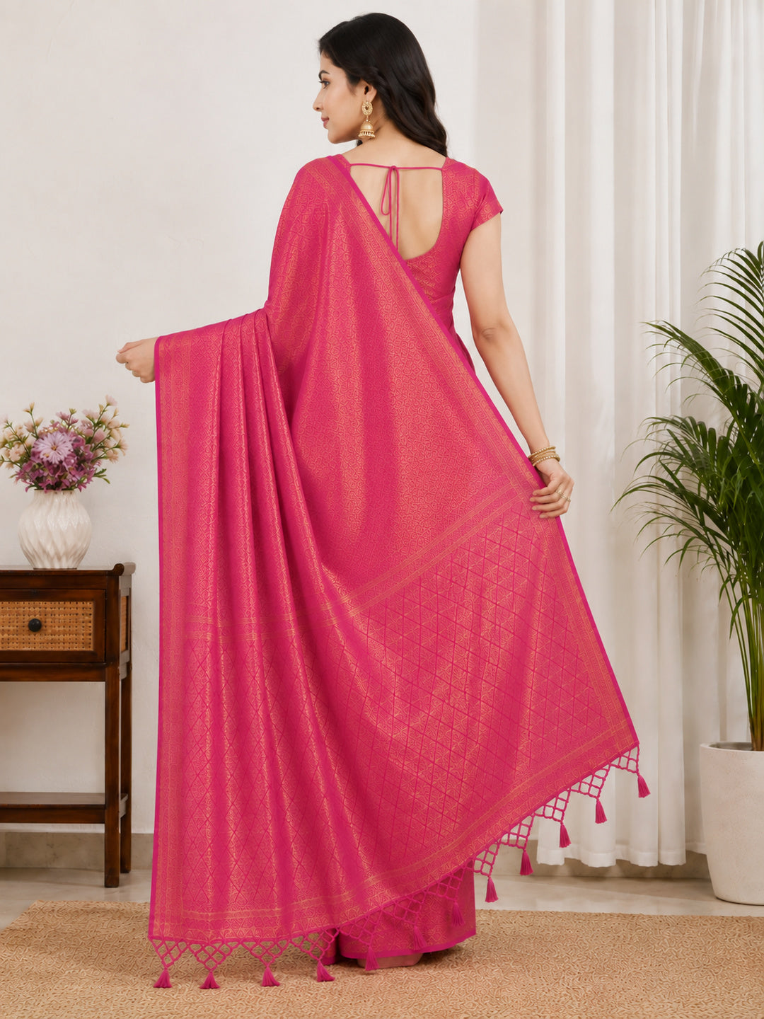 Soft Silk Woven design Tassels Saree