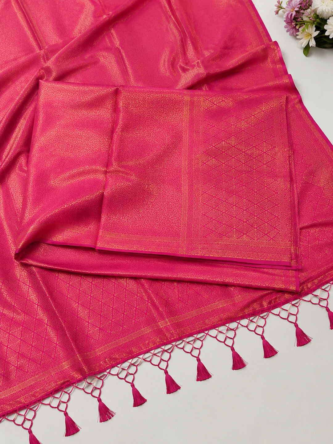 Soft Silk Woven design Tassels Saree