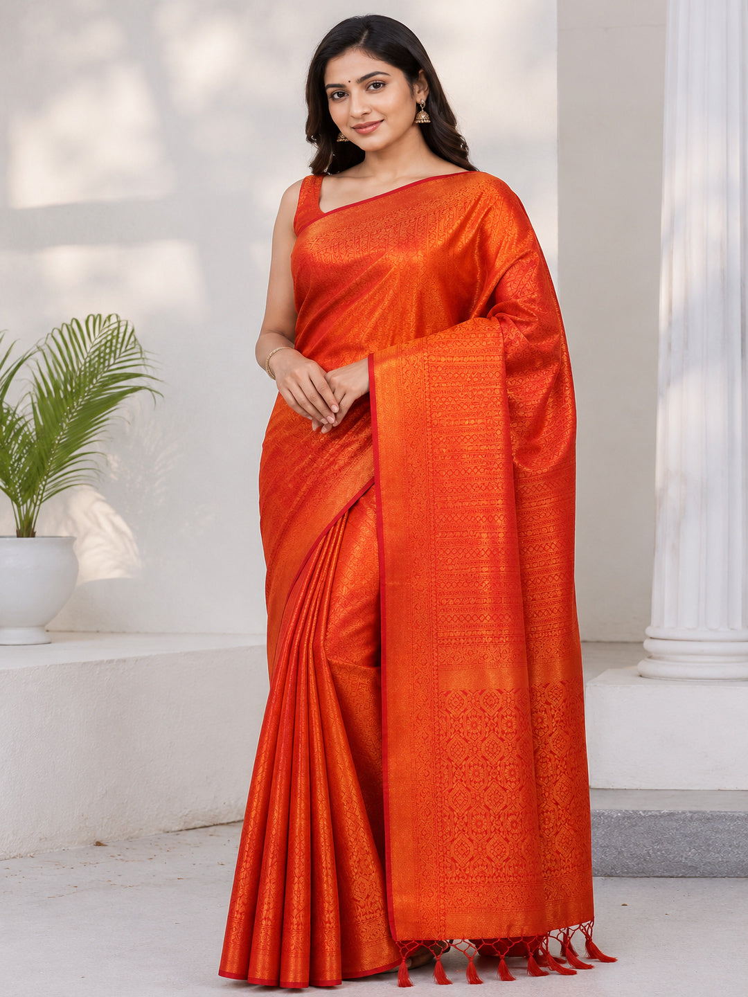 Soft Silk Woven design Tassels Saree