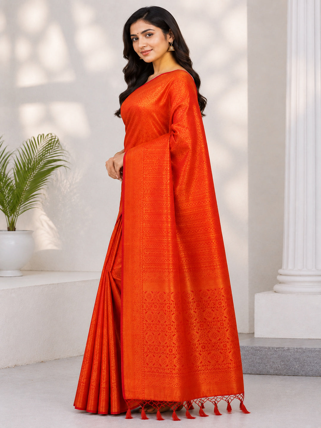Soft Silk Woven design Tassels Saree