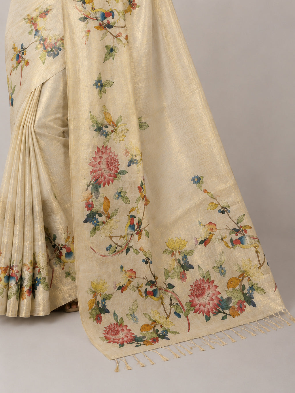 Cotton Silk Floral Woven Design saree with Woven Design Border