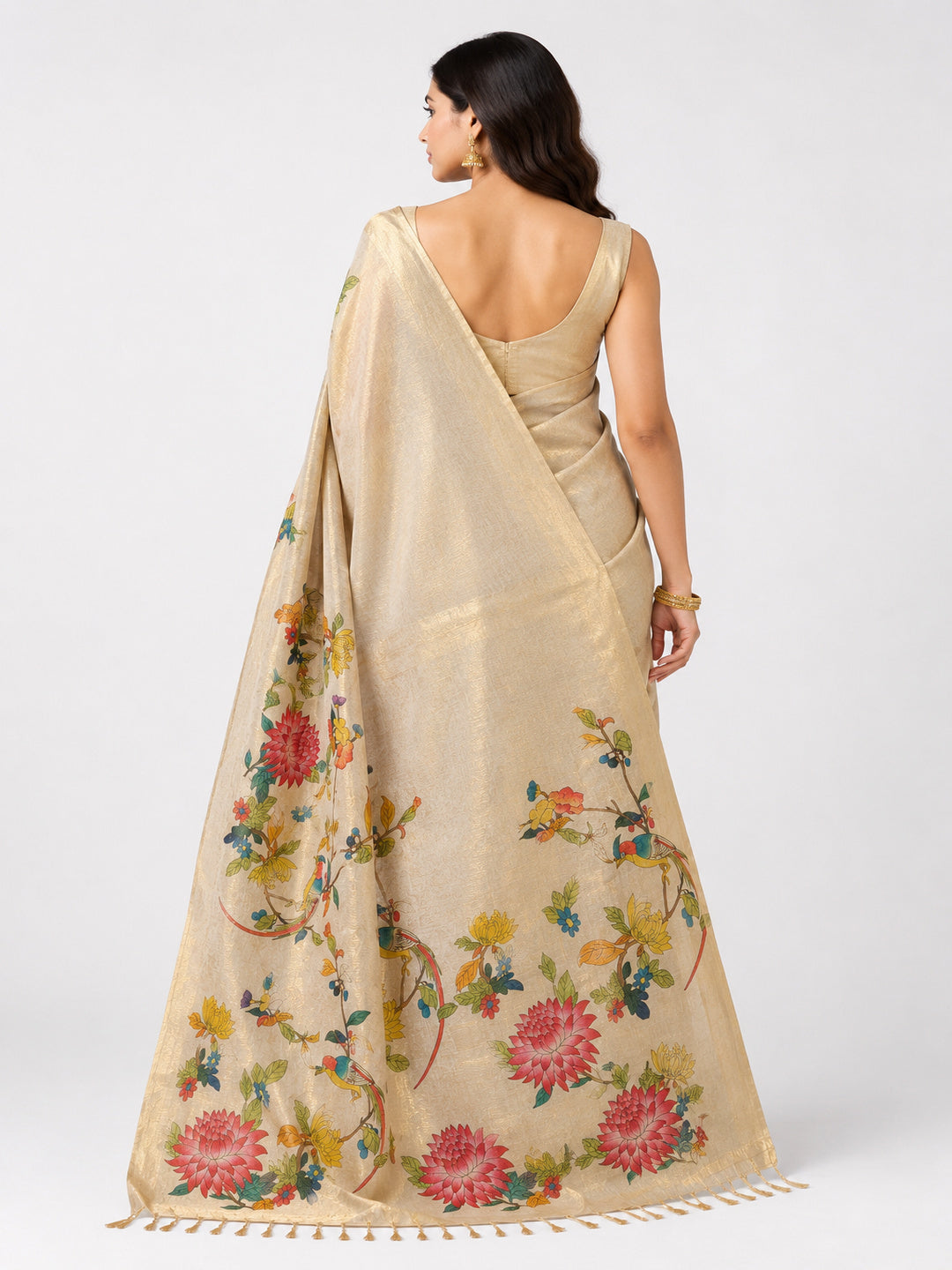 Cotton Silk Floral Woven Design saree with Woven Design Border