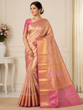 Silk Sari/Saree Tissue silk Style Festive Partywear Unstitched Blouse pc
