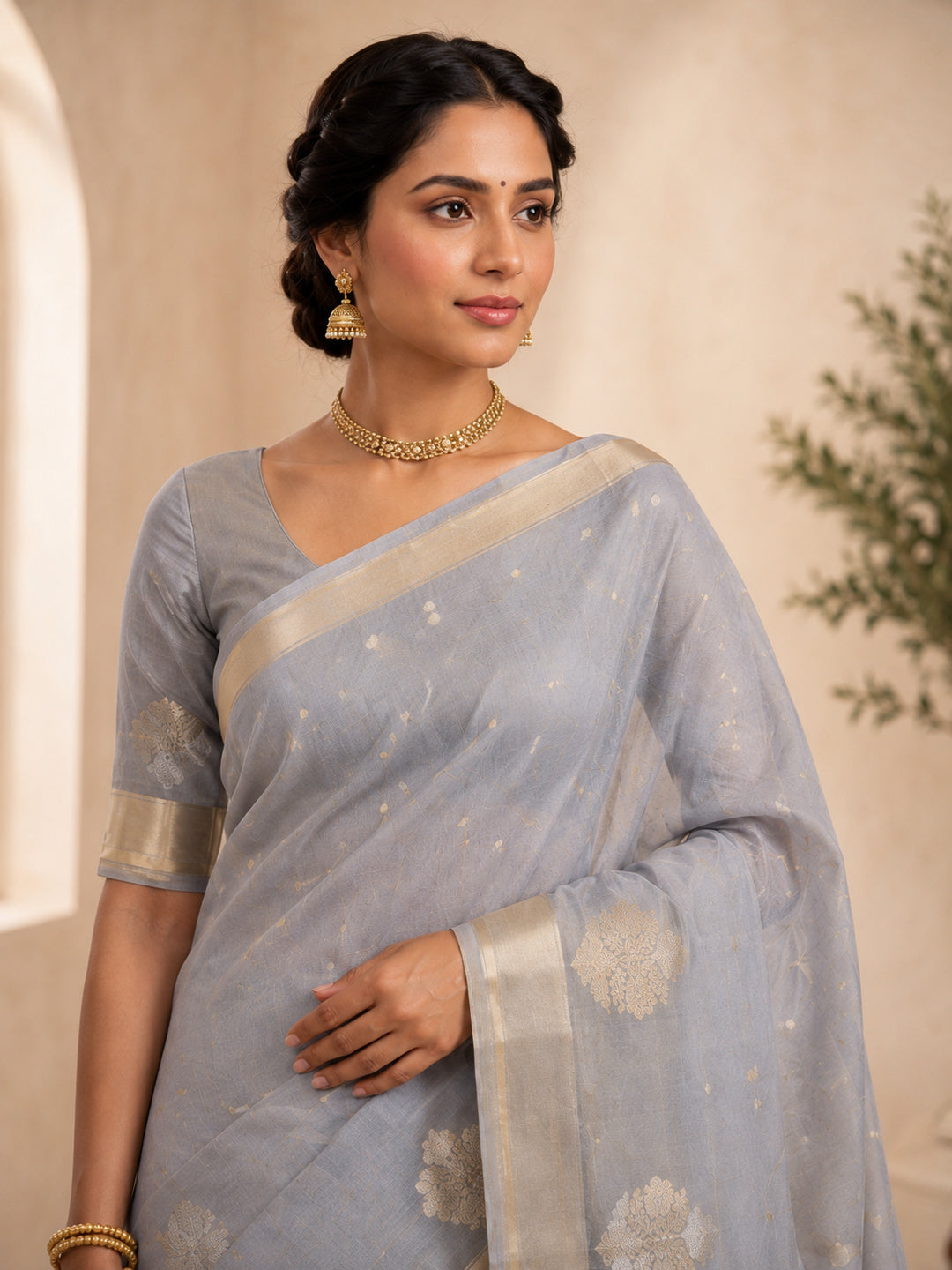 Woven Design Zari Organza Heavy Work Saree