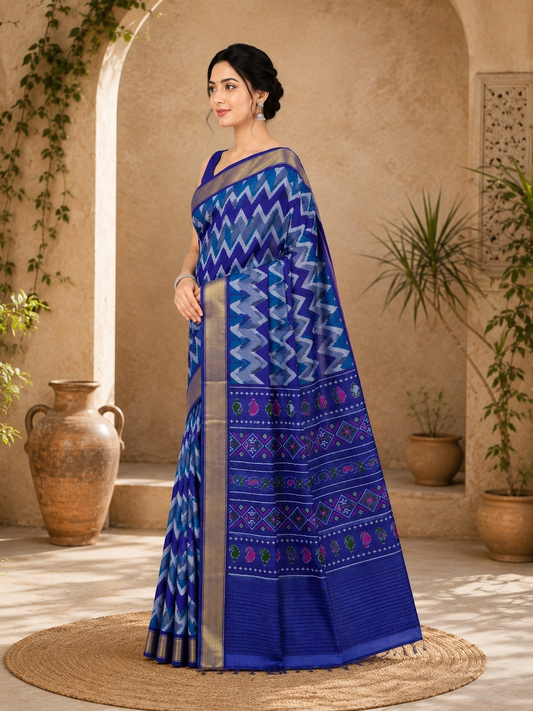 Cotton Silk Saree/Sari Potola Style Partywear Saree