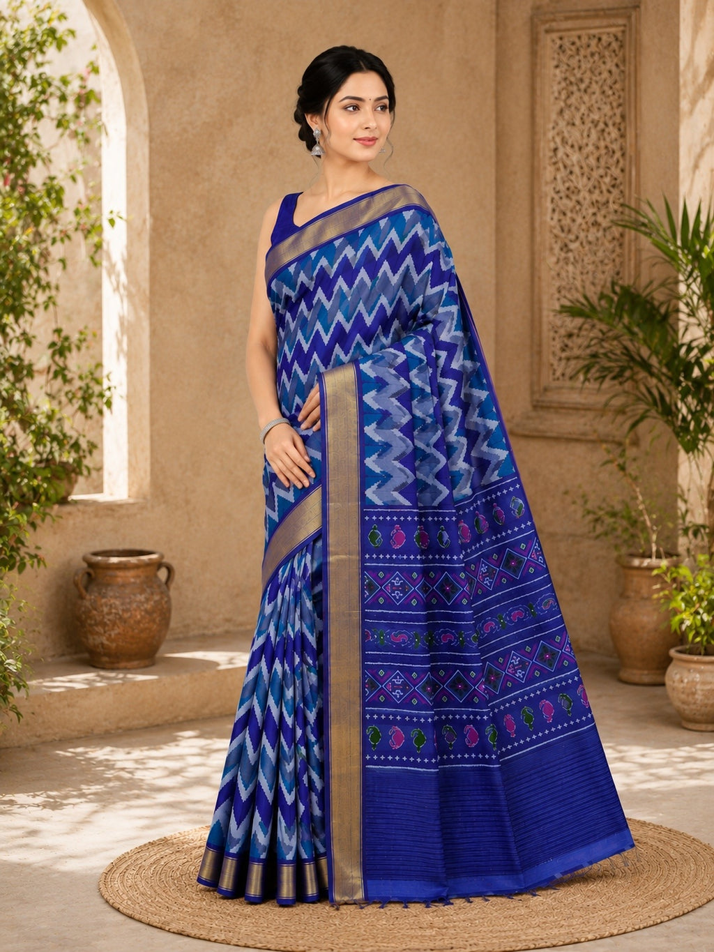 Cotton Silk Saree/Sari Potola Style Partywear Saree