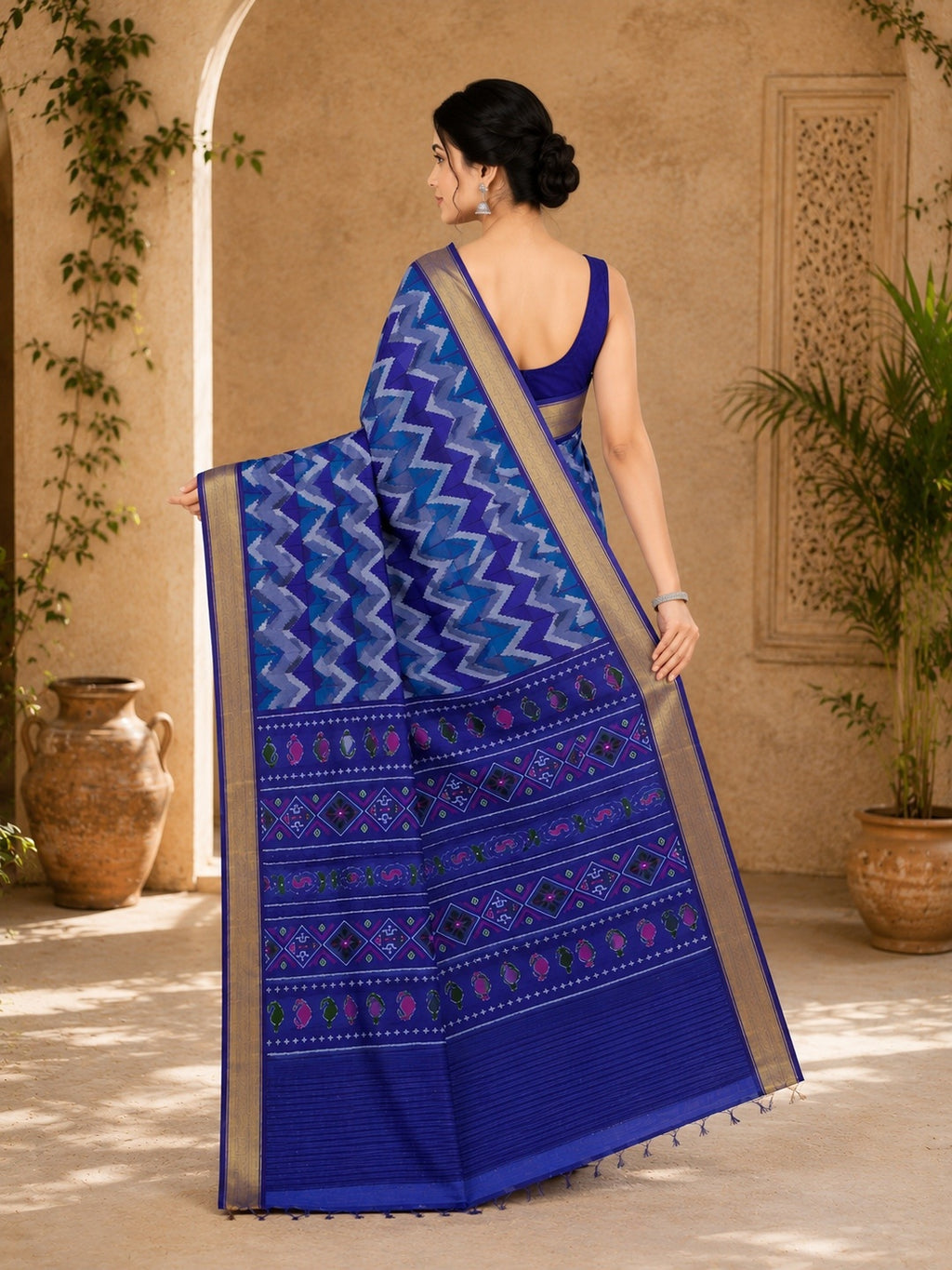 Cotton Silk Saree/Sari Potola Style Partywear Saree