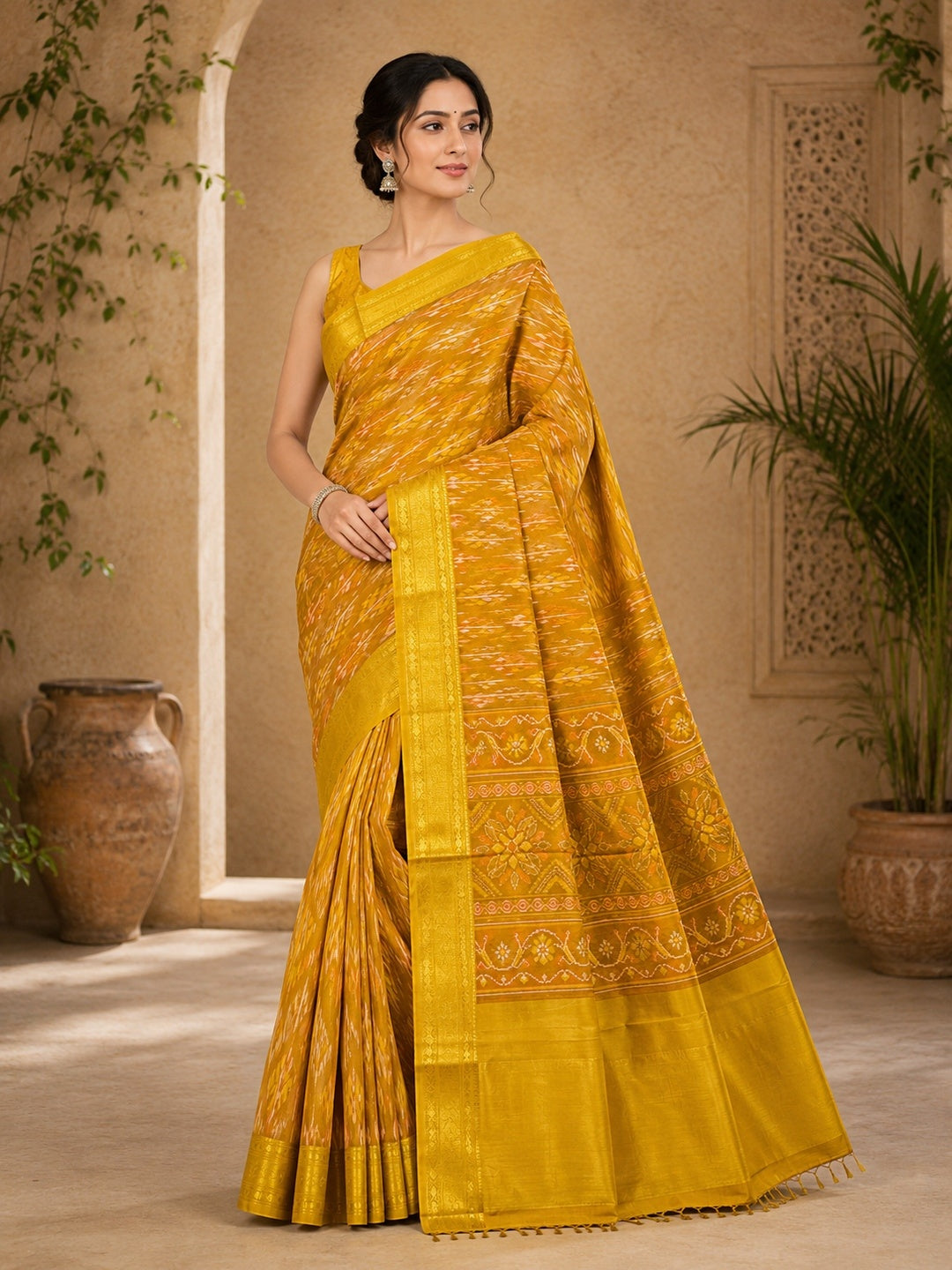 Cotton Silk Saree/Sari Potola Style Partywear Saree