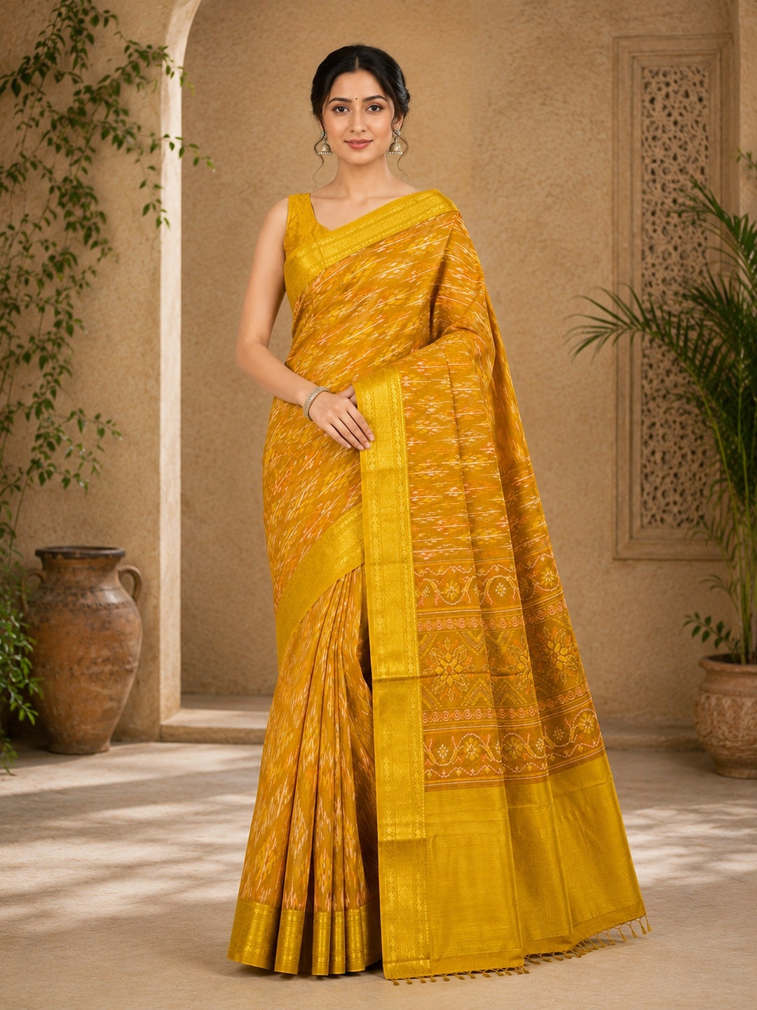 Cotton Silk Saree/Sari Potola Style Partywear Saree