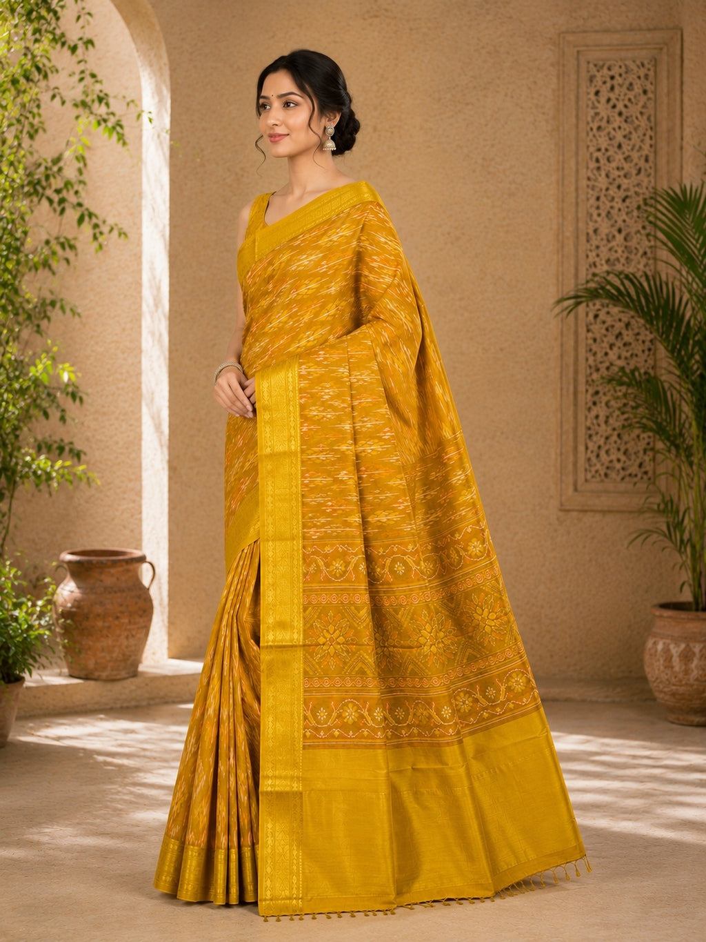 Cotton Silk Saree/Sari Potola Style Partywear Saree