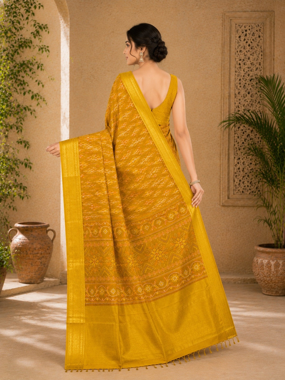 Cotton Silk Saree/Sari Potola Style Partywear Saree