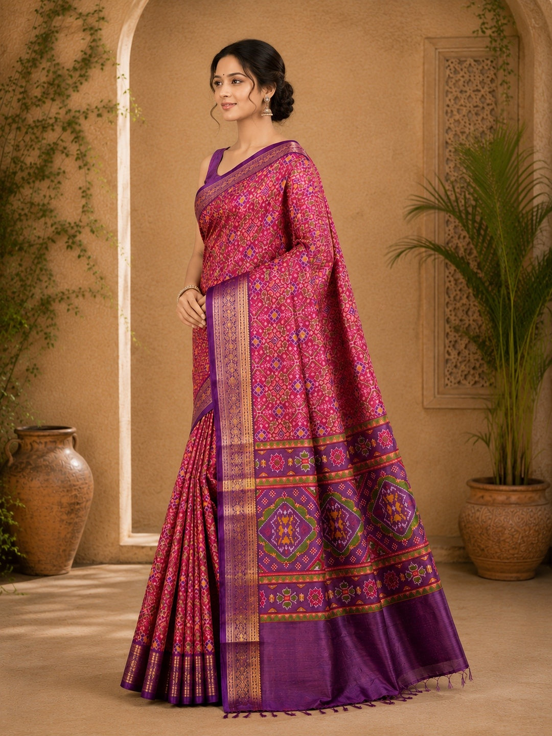 Cotton Silk Saree/Sari Potola Style Partywear Saree