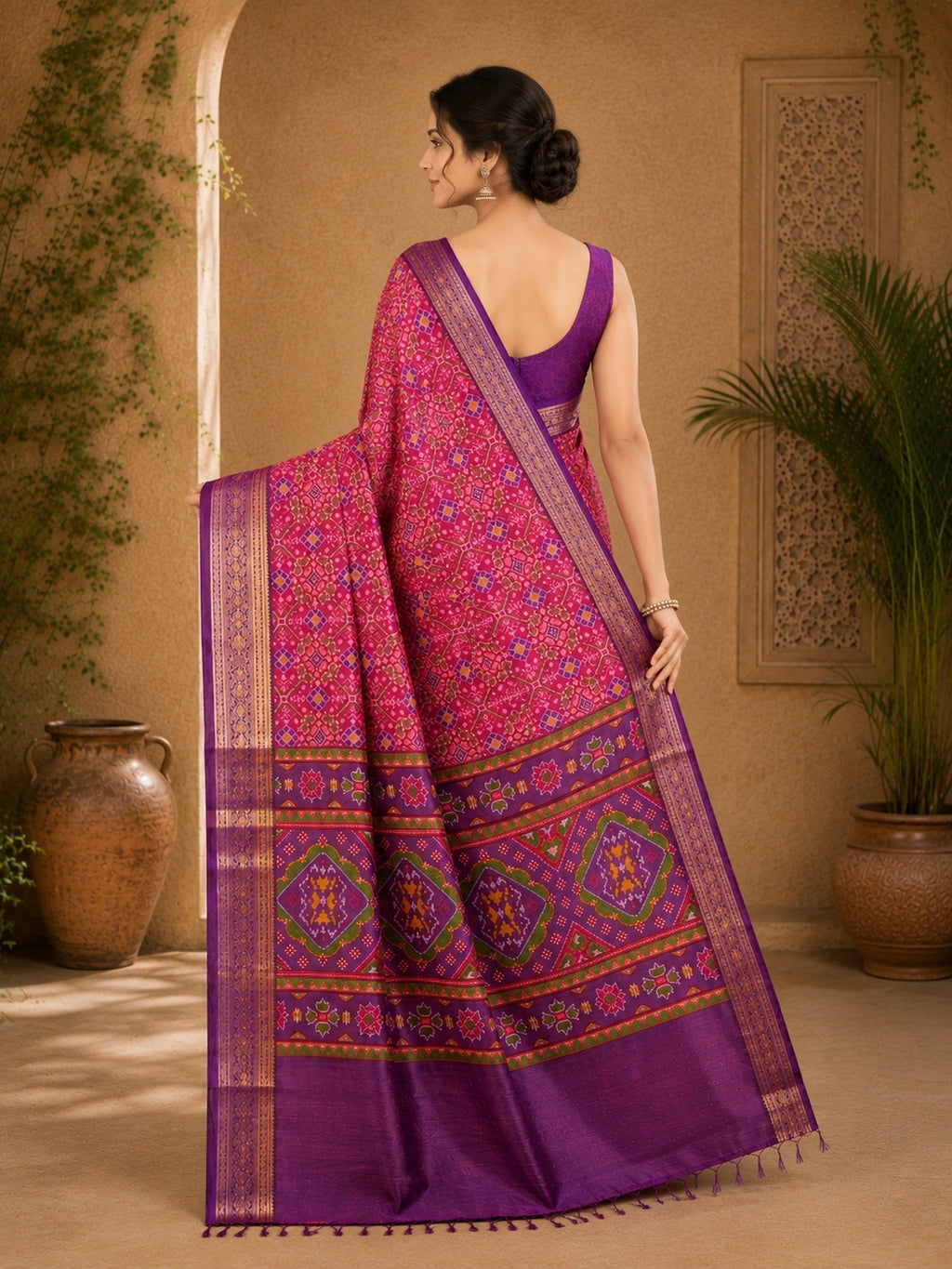 Cotton Silk Saree/Sari Potola Style Partywear Saree