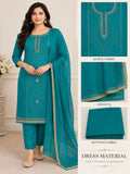 Crepe Silk & Muslin with Chiffon Dupatta Unstitched Suit Rama Green Color