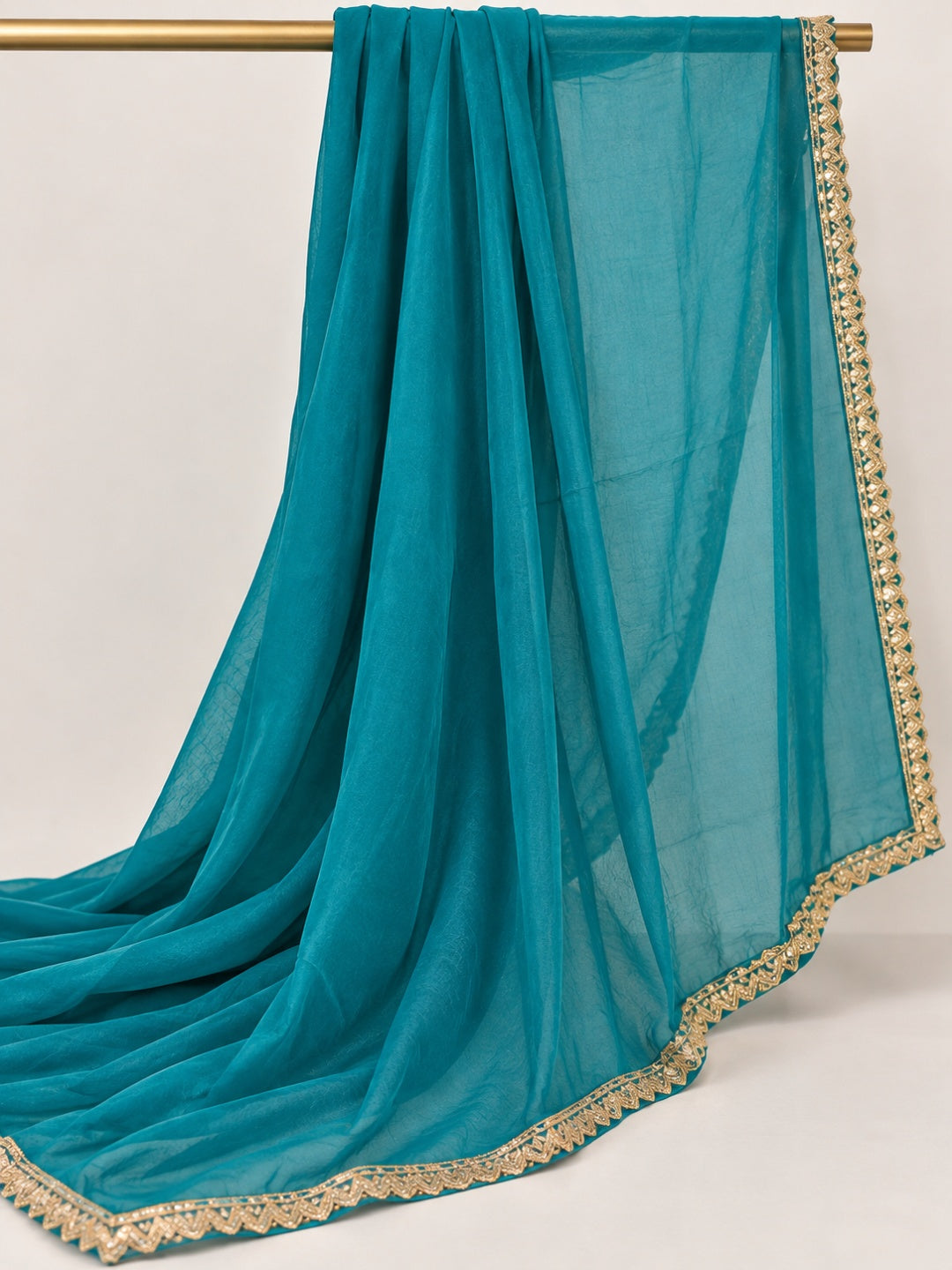 Crepe Silk & Muslin with Chiffon Dupatta Unstitched Suit Rama Green Color