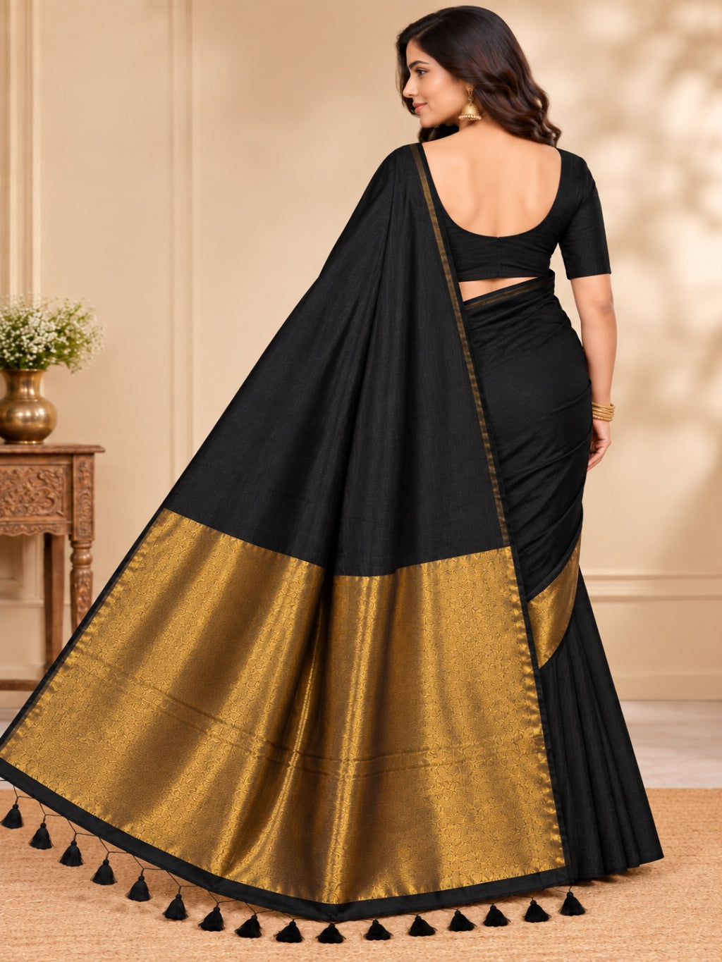 Zari Pure Cotton Designer Khadi Saree