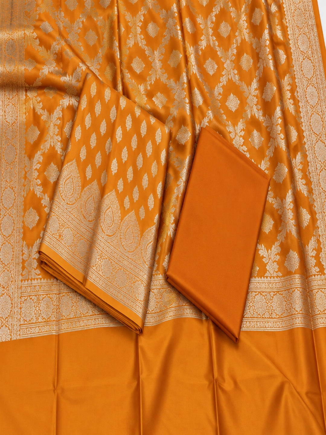 Banarasi Cotton Silk 3pc Unstitched Suit Zari Weaving Suit