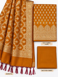 Banarasi Cotton Silk 3pc Unstitched Suit Zari Weaving Suit