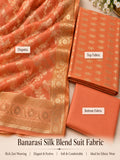 Banarsi Muslin Silk 3pc Unstitched Suit Zari Weaving Suit