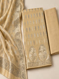 Banarsi Cotton Silk 3pc Unstitched Suit Zari Weaving Suit
