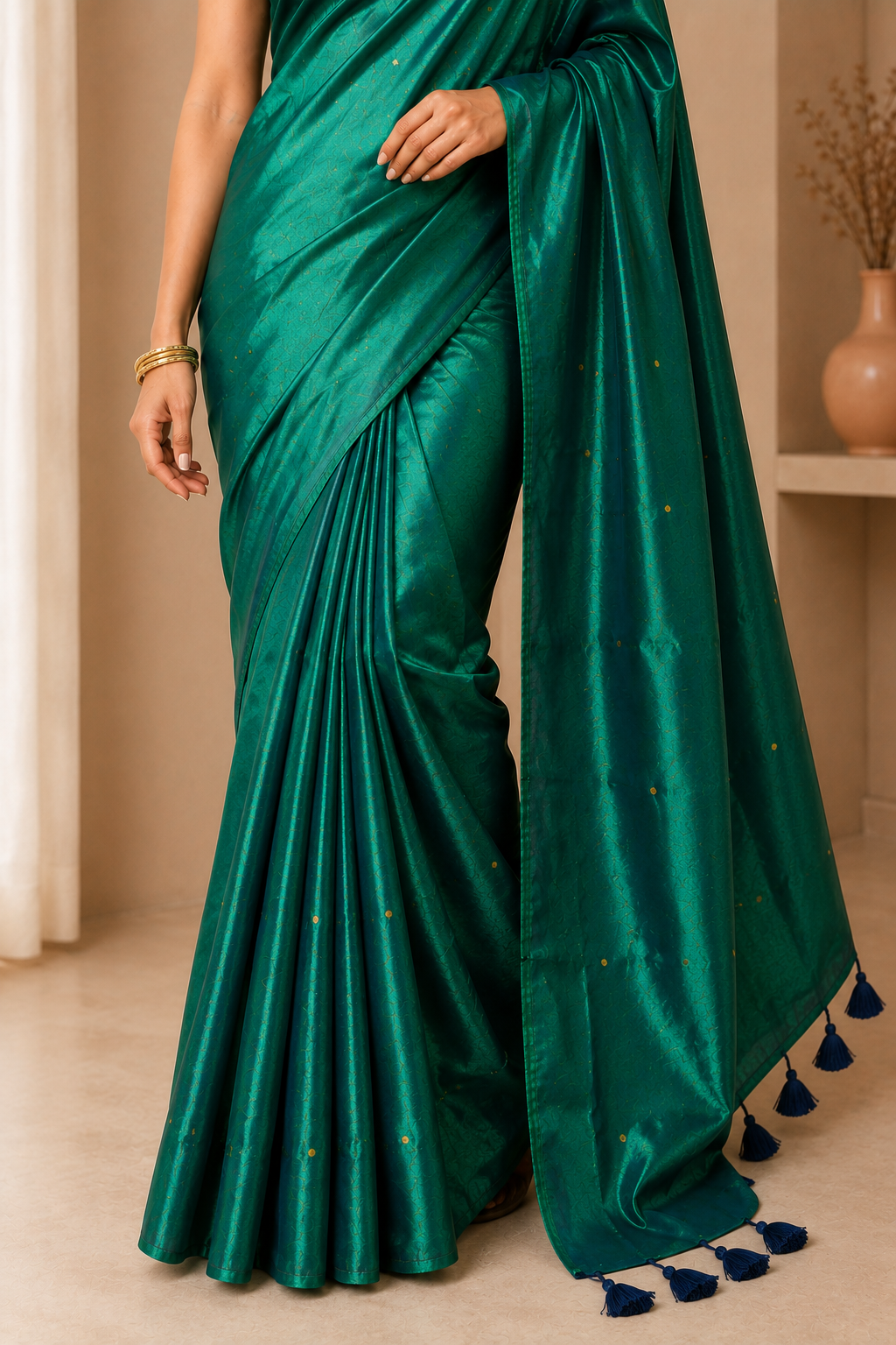 Pure soft Raga Tissue cotton Golden Sequin Saree