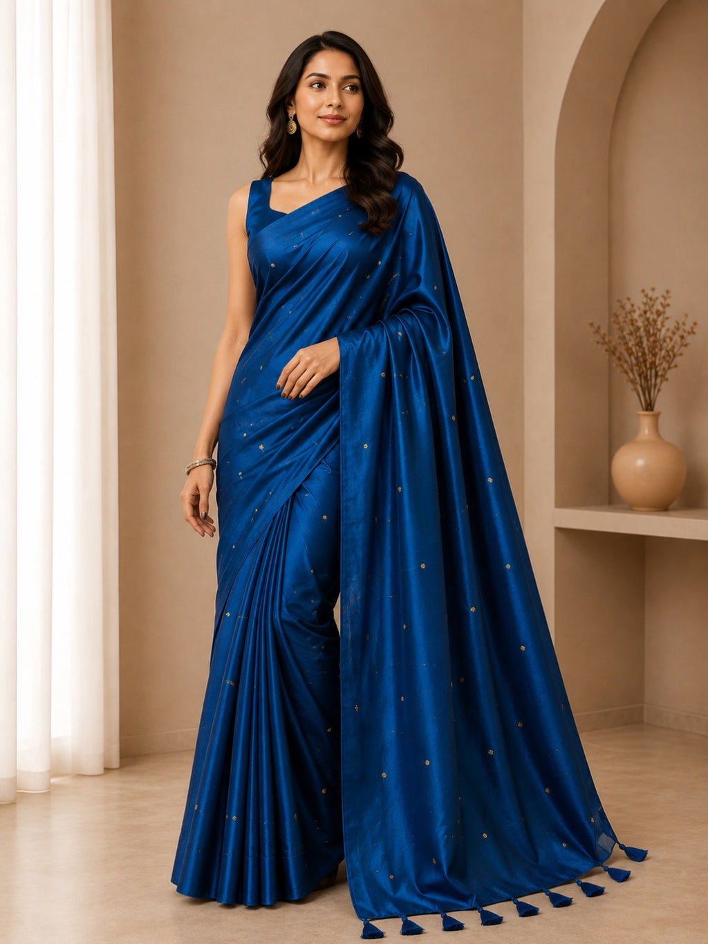 Pure soft Raga Tissue cotton Golden Sequin Saree