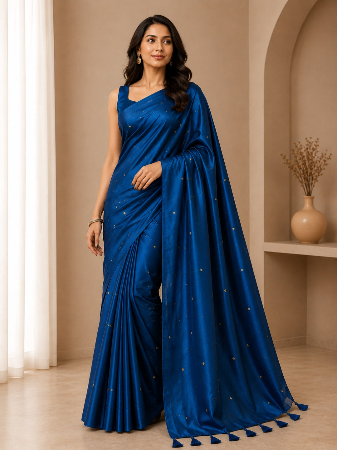 Pure soft Raga Tissue cotton Golden Sequin Saree