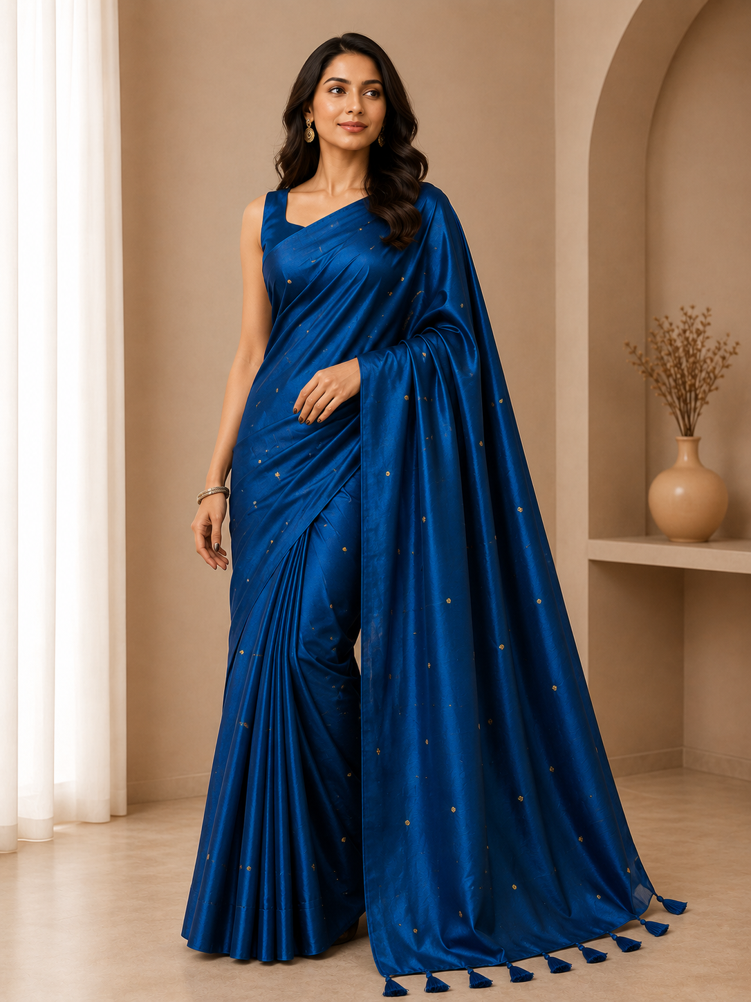 Pure soft Raga Tissue cotton Golden Sequin Saree