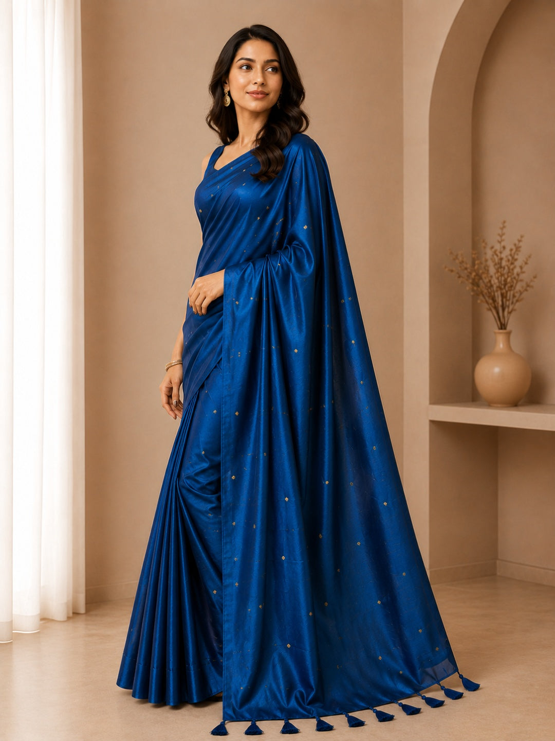 Pure soft Raga Tissue cotton Golden Sequin Saree